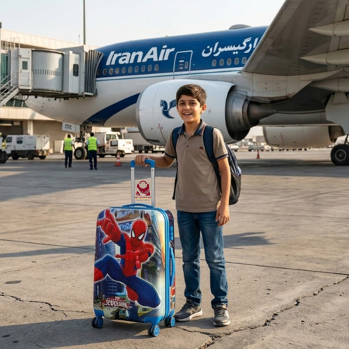 چمدان فایبر وارداتی مدل مرد عنکبوتی خارجی کد ۲۶۴