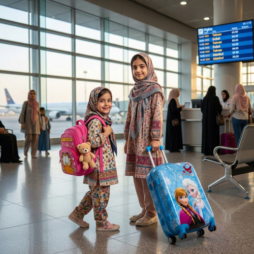 چمدان فایبر دخترانه مدل السا و آنا کد ۲۶۳
